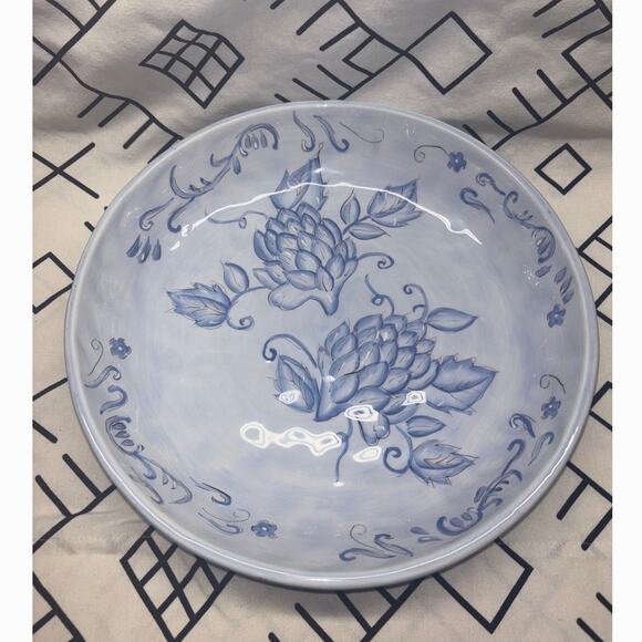 Laurie Gates Ware Blue Artichoke Bowl - Picture 1 of 5